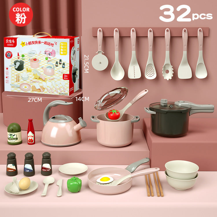 Juego de juguetes de plástico de cocina de simulación para niños al por mayor